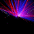 Animated contact sheet showing five sequential frames of a colorful starburst animation with radiating light beams in red, purple, blue, and green hues against black backgrounds.