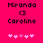 Pixelated text and heart symbols on a bright pink background with two identical static frames side-by-side.