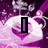 Pixelated purple and white icon with heart-shaped design and changing text overlays.