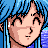 Pixelated anime-style character with blue hair and closed eyes, next to black background with silver text reading 'Anime IM' and 'COM' in stylized fonts.