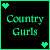 Animated contact sheet of 24 AIM buddy icons featuring country girl-themed designs with green and black color schemes, text phrases, and a winking emoji across multiple frames.
