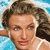 Pixelated static image of a woman's face with curly brown hair, light skin tone, and blue background elements.