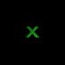 Green X-shaped symbols on black background, varying in size and orientation across positions