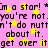 Pixelated text repeats 'I'm a star! * you're not. I don't do nutt about it. get over it' over pink background with yellow stars.
