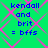Green background with pink diamond lattice pattern and blue text reading 'kendall and brit = bffs' in four identical quadrants.