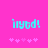 Pixelated cyan text 'i1ytd!' on bright pink background with five pink asterisks below, showing animation frames with varying text pixel density.
