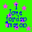 Green background with pink stars and blue text reading "I love jordan in my cd" arranged vertically.