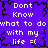 Purple background with black crack-like patterns and repeated white text reading "Don't Know what to do with my life =(" in a