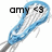 Pixelated blue and white lacrosse stick with black text 'am' and '45' overlaid on the head, set against a white background.
