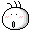 Pixelated circular character with black antennae, pink blush marks, and a mouth changing from vertical rectangle to small square
