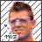 identical pixelated images showing a person with short brown hair, blue-tinted glasses, and a white background with diagonal black stripes. Each contains small pink hearts and the text 'm.e' in the bottom-left corner
