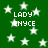 Green background with white stars and repeated text 'LADY ENYCE' in pixelated font.
