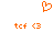 Orange pixelated heart icon with two identical text-and-smiley pairs below it on a white background.