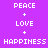 Static pixel art with purple and black background displaying repeated text elements in white block letters