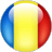 Static circular icon with vertical blue-yellow-red stripes and glossy highlights on a gray background.