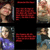 pixelated images showing a person in various poses with red text blocks on black backgrounds