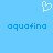 Pixelated white heart symbol above two instances of the word aquafina in blue pixel font on a light blue background.