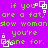 Purple background with green pixelated text repeating 'if you are a fat, are a fat, dow womandow woman you're done for.' White square-shaped animation elements move across the text.