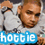 Three pixelated images of a person in different poses with text overlays: blue 'hottie', pink 'Icotte', and green 'hottie' on a gray background.