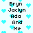 Pixelated text lists names and 'And Me' against a light background with scattered cyan hearts, with no visible animation changes.