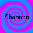 Four identical display the name 'Shannon' over a blue and pink spiral background with no visible animation changes