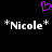 A static pixel art image with a black background, purple heart symbol above two identical text strings.