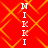 Red background with orange diamond lattice pattern and vertical white text reading 'NIKKI' in two