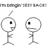 Pixelated stick figure icons with circular heads and simple limbs, some showing facial expressions or black square elements on their faces.