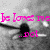 Pixelated image with pink text reading 'be loves me' and '...not' over a grayscale background featuring a dark shape.