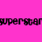 A static image with a bright pink background displaying repeated black text reading "superstar" in two horizontal