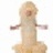 Pixelated figure with light brown skin, arms outstretched, mouth open in a shout, standing on a flat base against a white background.