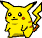 Two side-by-side pixelated yellow creatures with black-tipped ears, red cheek spots, and lightning-shaped tails stand against a white background.