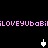Pixelated pink text repeats horizontally across black background with white cursor icons in two positions.