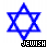 Blue Star of David icon with 'JEWISH' text below, displayed in a