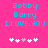 Pixelated cyan text on bright pink background with two of five white and pink hearts below