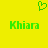 Green pixelated heart symbol above two identical green 'Khiara' text blocks on solid yellow background.