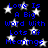 Blue text on black background with white stars, repeating the phrase "Love Is A Big Word With Lots Of Meanings" in a pattern