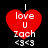 Red heart-shaped icon with white text "I love U Zach <3<3" on black background, showing subtle animation changes in heart size and text clarity across frames.