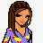 Pixel art contact sheet showing three frames of an animated icon featuring a cartoon woman in purple pajamas with yellow duck patterns, accompanied by text overlays and a small duck prop.