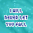 identical text-based icons on a teal background, each displaying "I WILL NEVER LET YOU FALL" in blue pixelated font with scattered dark dots