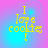 Yellow pixelated text "I love cookies!" on a gradient background shifting between pink and cyan hues.