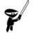 Black-and-white pixelated icon shows a stick figure with wide grin holding sword aloft, text "I AM NINJA" arranged around the figure.