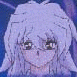 Six anime-style character portraits arranged in a , with one central figure featuring spiky yellow hair and red accents against a blue background