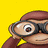Pixelated cartoon character with large glasses on yellow background, and a separate figure in blue-and-yellow outfit on red background.