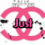 Pink interlocking CC logo with black eyelashes and gray text above; 'Just' appears in pink letters over the logo, then changes to 'Live', followed by 'Chanel' at the bottom.