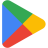 A static pixelated icon with four colored triangular sections forming a play button shape on a gray background.