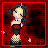 A two-frame contact sheet of a pixel art animated buddy icon featuring a gothic-style female character and text reading "Normal Is Boring" on a dark background.