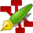 Green rocket with yellow flame base, surrounded by six red rectangular shapes on gray background.