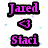 Pixelated text and symbols in multiple colors with a small heart icon, displayed on a white background with scattered colored dots.
