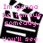 Pixelated black-and-white image with pink text overlay reading "Im gonna be famous someday. You'll see" in a retro digital style.